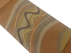 縮緬地曲線模様袋帯